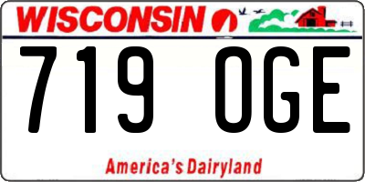 WI license plate 719OGE