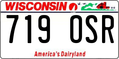 WI license plate 719OSR