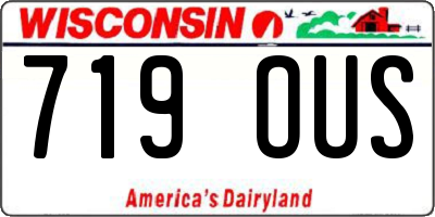 WI license plate 719OUS
