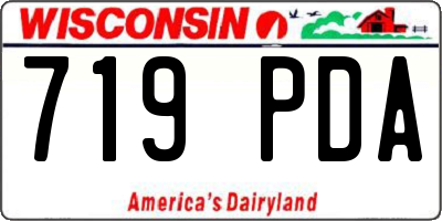 WI license plate 719PDA