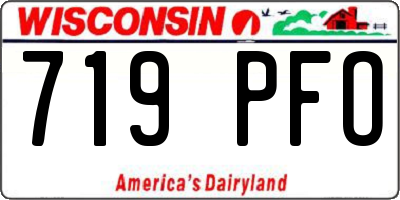 WI license plate 719PFO