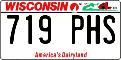 WI license plate 719PHS