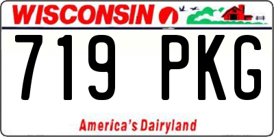 WI license plate 719PKG