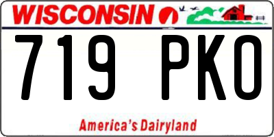 WI license plate 719PKO
