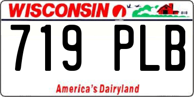 WI license plate 719PLB