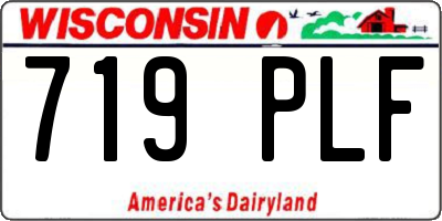 WI license plate 719PLF