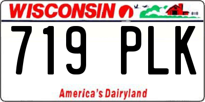 WI license plate 719PLK