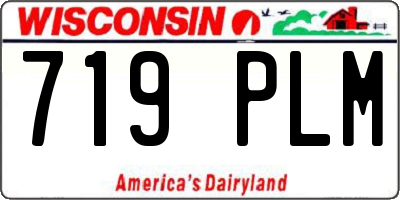 WI license plate 719PLM