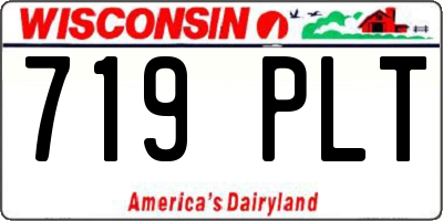 WI license plate 719PLT