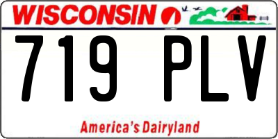 WI license plate 719PLV