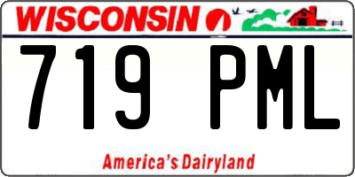 WI license plate 719PML