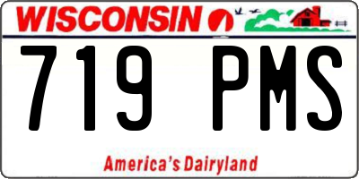 WI license plate 719PMS