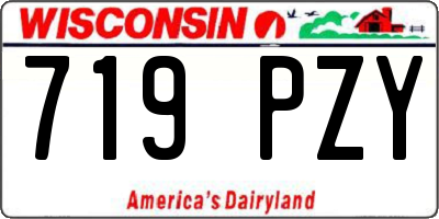 WI license plate 719PZY