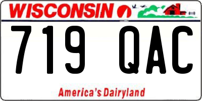 WI license plate 719QAC