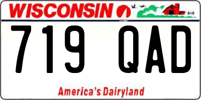 WI license plate 719QAD