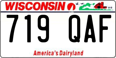 WI license plate 719QAF