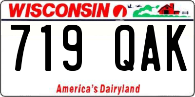 WI license plate 719QAK