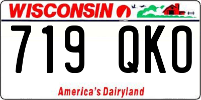 WI license plate 719QKO