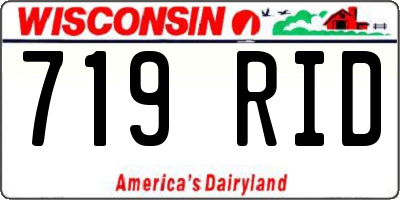 WI license plate 719RID