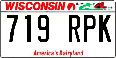 WI license plate 719RPK