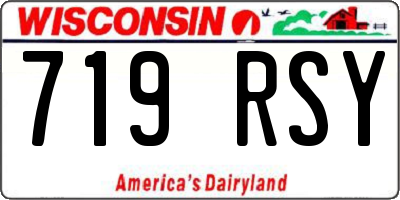 WI license plate 719RSY