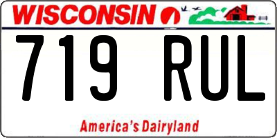 WI license plate 719RUL