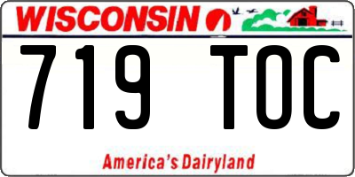 WI license plate 719TOC