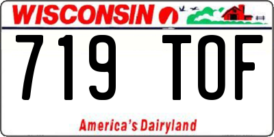 WI license plate 719TOF