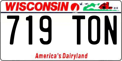 WI license plate 719TON