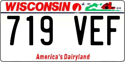 WI license plate 719VEF