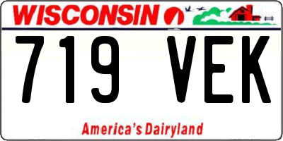 WI license plate 719VEK
