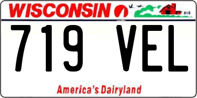 WI license plate 719VEL