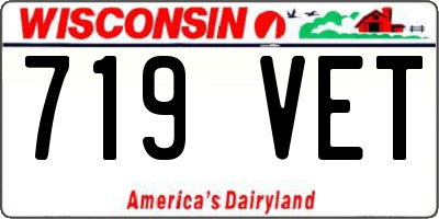 WI license plate 719VET