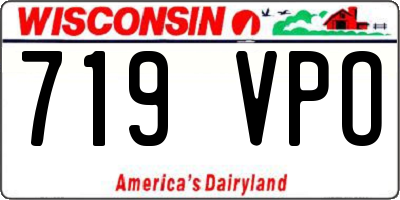 WI license plate 719VPO