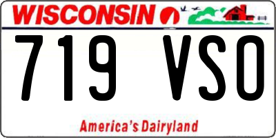 WI license plate 719VSO