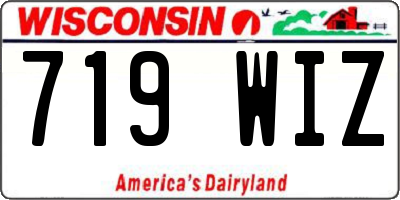 WI license plate 719WIZ