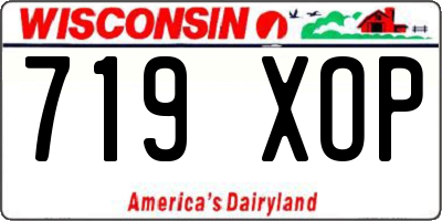 WI license plate 719XOP