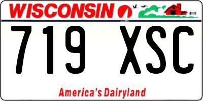 WI license plate 719XSC