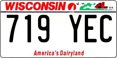 WI license plate 719YEC