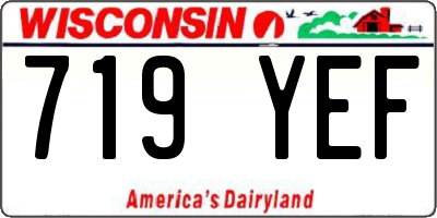 WI license plate 719YEF