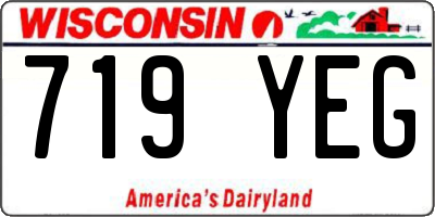 WI license plate 719YEG