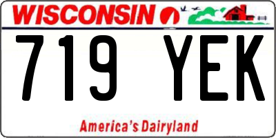 WI license plate 719YEK