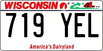 WI license plate 719YEL