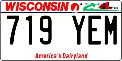 WI license plate 719YEM