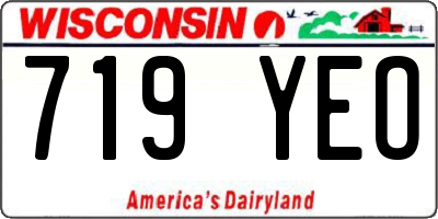 WI license plate 719YEO