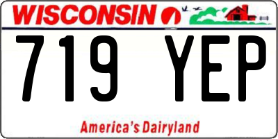 WI license plate 719YEP