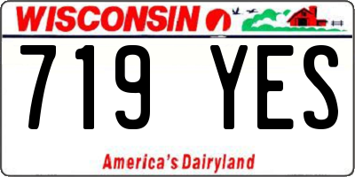 WI license plate 719YES