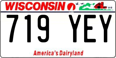 WI license plate 719YEY