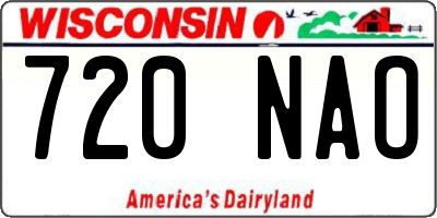 WI license plate 720NAO