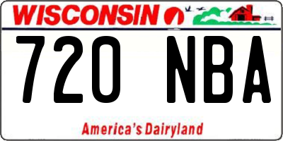 WI license plate 720NBA